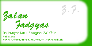 zalan fadgyas business card